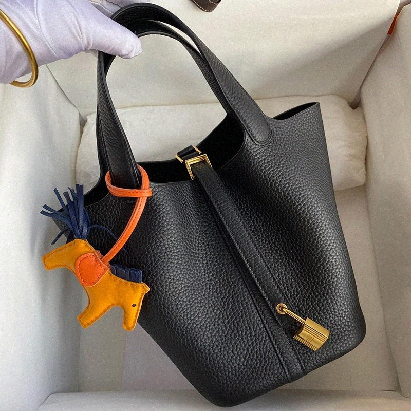 

luxury designer picotin tote bag womens fashion bucket handbags purse cowskin genuine leather ladies handbag crossbody shouder tote bags I6IN#