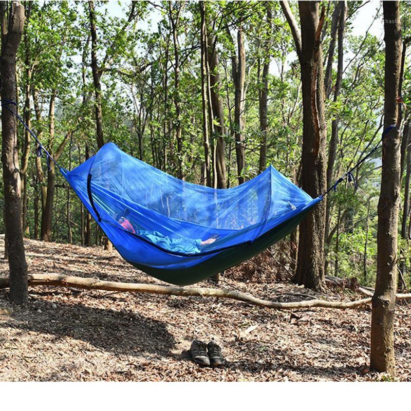 

Camping Hammock with Insects Proof Mesh Net - Indoor Outdoor Backpacking & Travel, Portable Sleeping Bed1