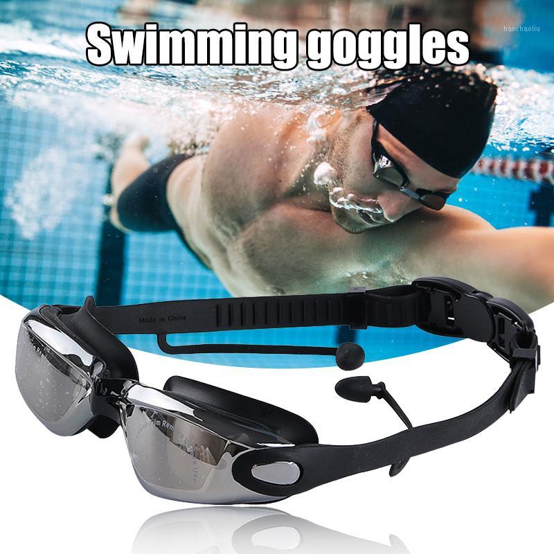 

Adult Swimming Goggles Anti-Fog UV Protection No Leaking Wide View Pool Goggles with Ear Plugs for Men Women WHShopping1