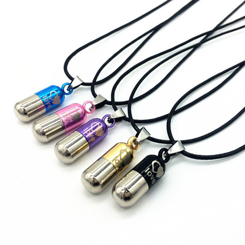 

Metal Urn Cremation Heart Save Love Can Open Pills Pendant Couple Necklace Ash Holder Mini Keepsake Jewelry ps0675