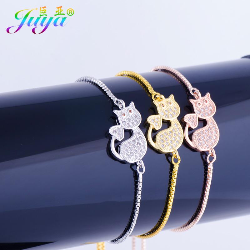 

Charm Bracelets 2021 Fashion Kitten Cat Exquisite Girl Adjustable Chains For Children Mother's Day Gift Jewelry