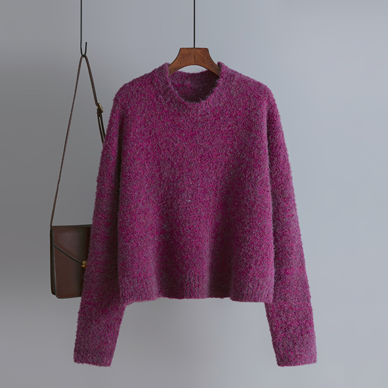 

2021 New Women Sweater Mink Cashmere Winter Crew Neck Pullover Tops Chic Lady Jumper Christmas Knitwear Sweaters U2lf, Blue