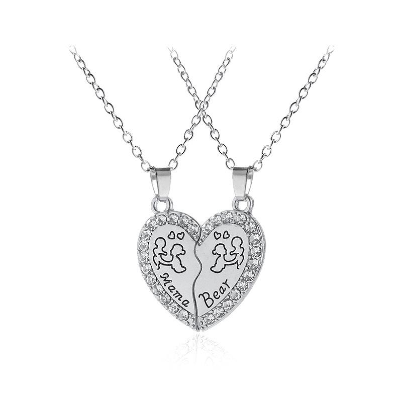 

European And American Fashion Personality Creative Letters Fashion Love Stitching Metal Diamond Necklace Simple Wild Ins Style