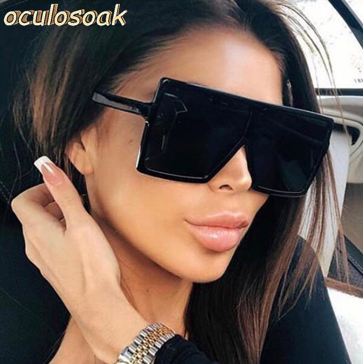 

2019 Women's Oversized Square Girls Sunglasses UV400 Glasses Oculos De Sol Masculino Women