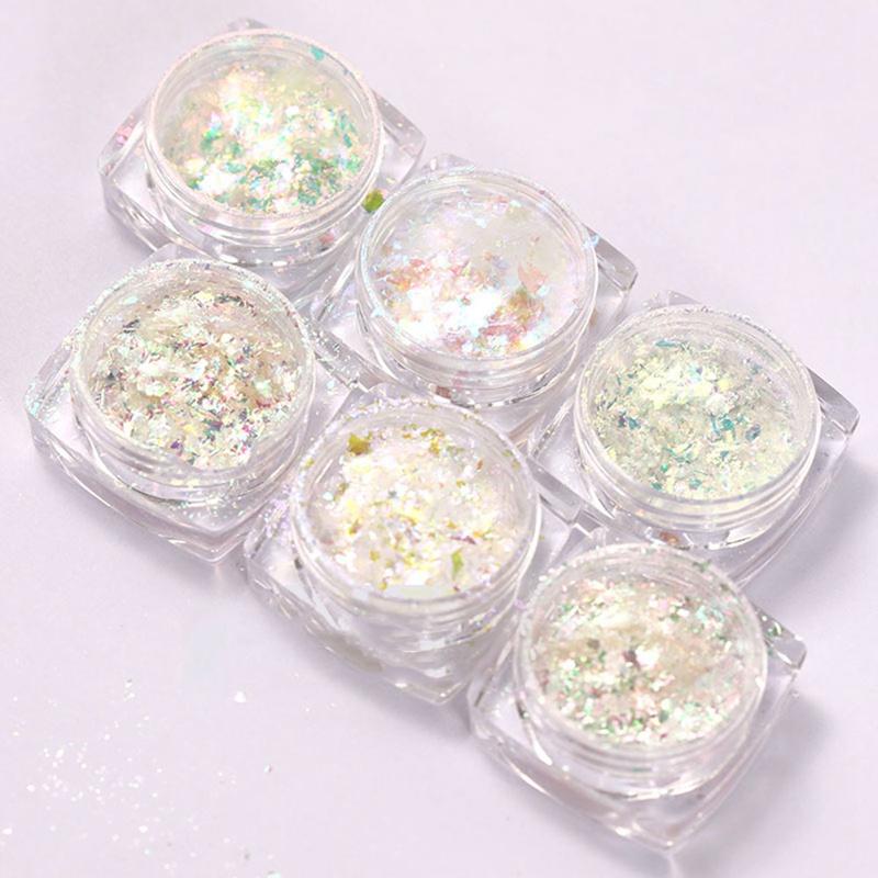 

Pink Cute Nail Glitter Set Holographic Laser Nail Powder Flake Manicure Ultra Thin Art Sequin Chrome Pigment