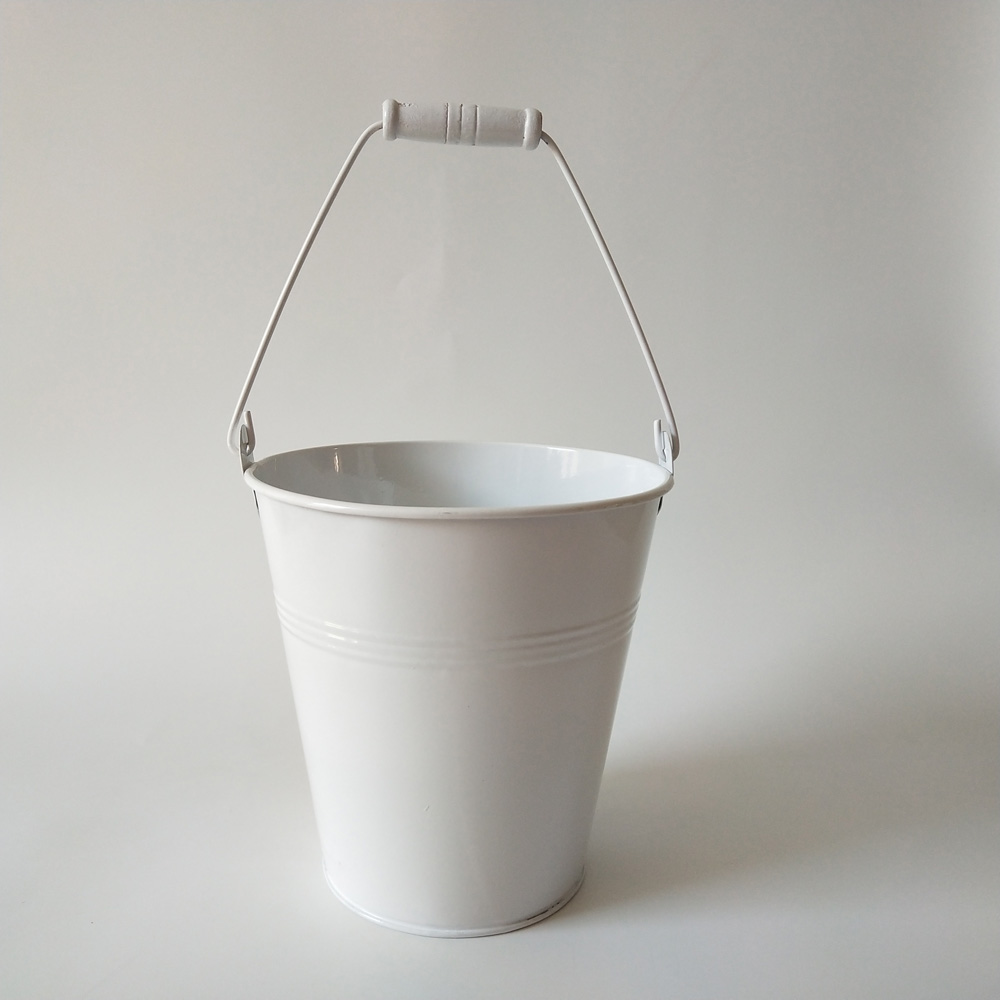 

d15xh15cm white storage box iron wedding buckets tin pails decor pails ornament for home and garden