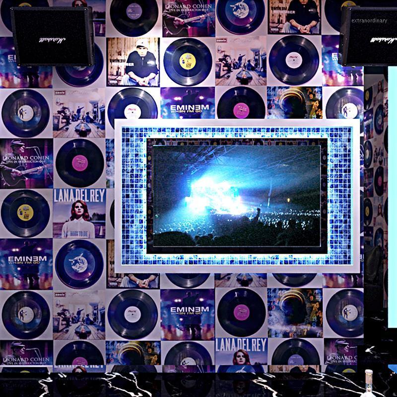 

Retro Nostalgic CD Record Wallpaper Studio Bar KTV Theme Box Papel De Parede 3d Restaurant Background Personalized Wallpaper1, 27303
