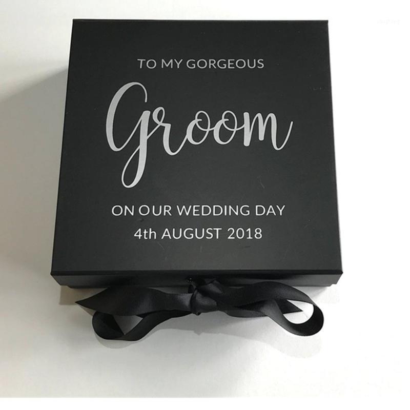 

Personalised Groom Gift Box,Wedding Gift Box,biack To Groom From Bride Rose gold foil Groomsman and Groomsmen Box,1