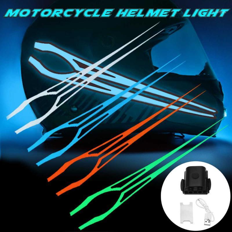 

LED Motorcycle Helmet Light Strip USB Charging Cold Light LED Helmet Atmosphere Lamp For Motorcycle Decorate Accessories1, Green