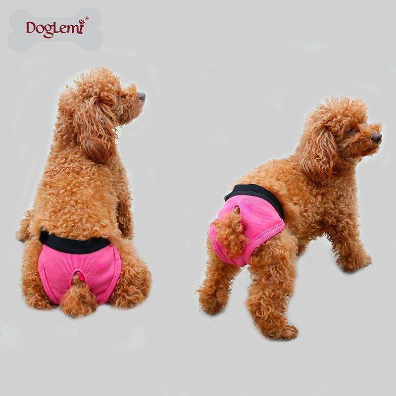 

DogLemi Female Pet Dog Puppy Sanitary Solid Pant Short Protective Dog Diapers Nappy Pants Female pants Large, Black