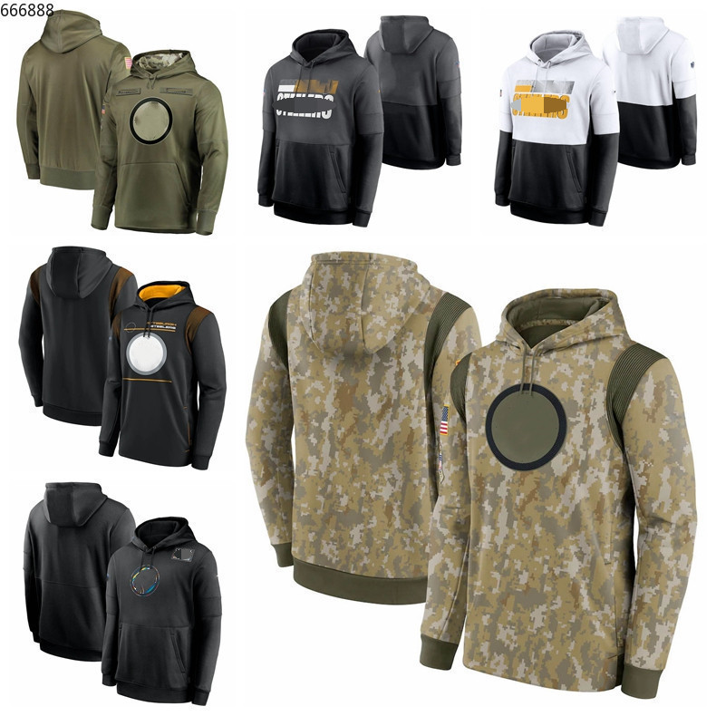 

Pittsburgh Men Women Youth Steeler 2021 Salute To Service Therma Performance Pullover Football Hoodie Camo, Black