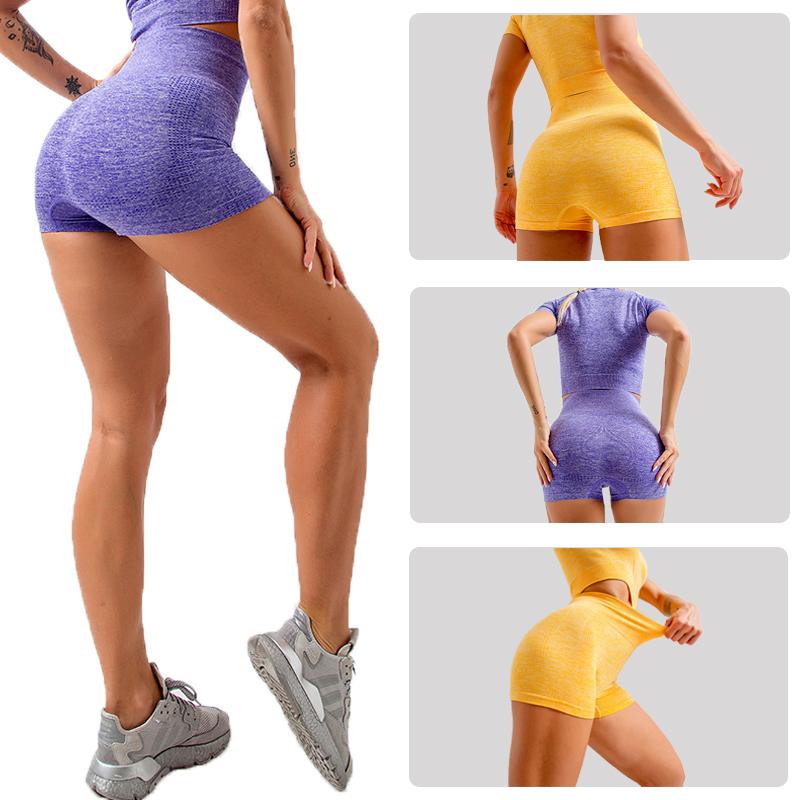 

New high waist fitness shorts fitness yoga shorts tight sports yoga multicolor, Photo color