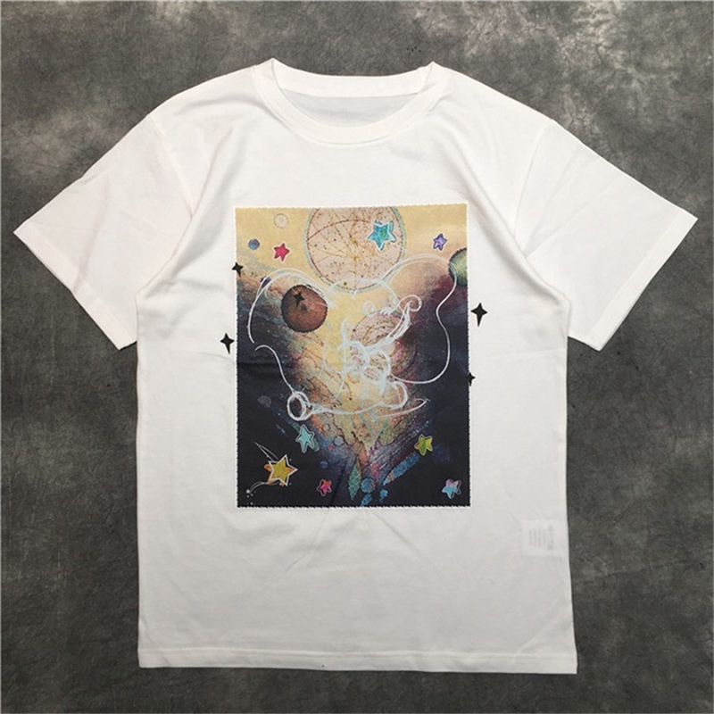 

Street Fashion Mens T Shirt 2020 Graffiti Starry Tennis Short Sleeves T Shirts Men and Women Couples Style High Quality Hip Hop Tee, White