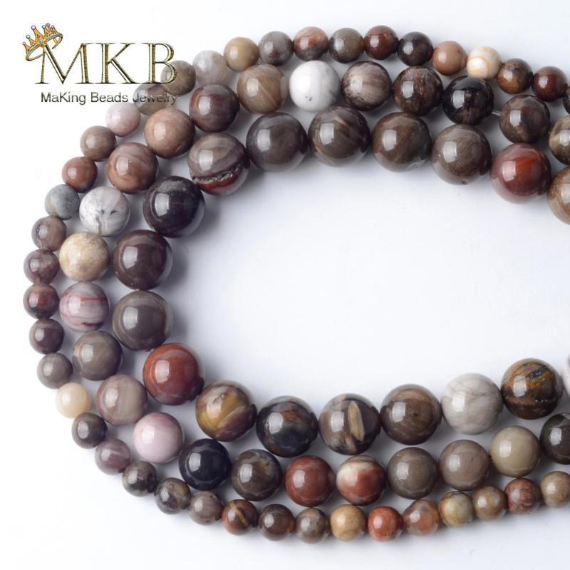 

Wood Jades Stone Natural Stone Round Beads Spacer Loose Beads For Jewelry Making 6mm8mm10mm Diy Bracelet Necklace Jewellery 15"1