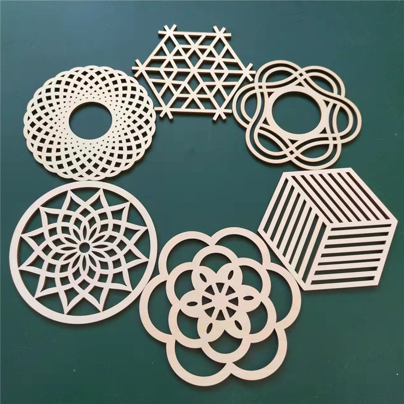 

6pcs/set INS Wood Coaster Insulating Pot Pad Plywood Placemat