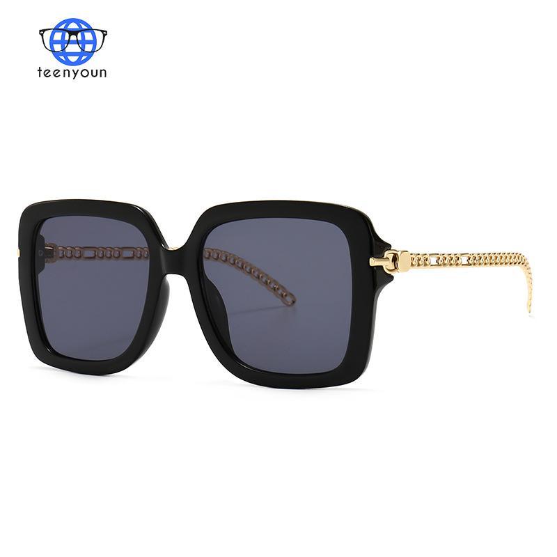 

TEENYOUN New Square Metal Chain Sunglasses Men Brand Hot Selling Sun Glasses Women Vintage Oculos UV400 Oculos de so 2021