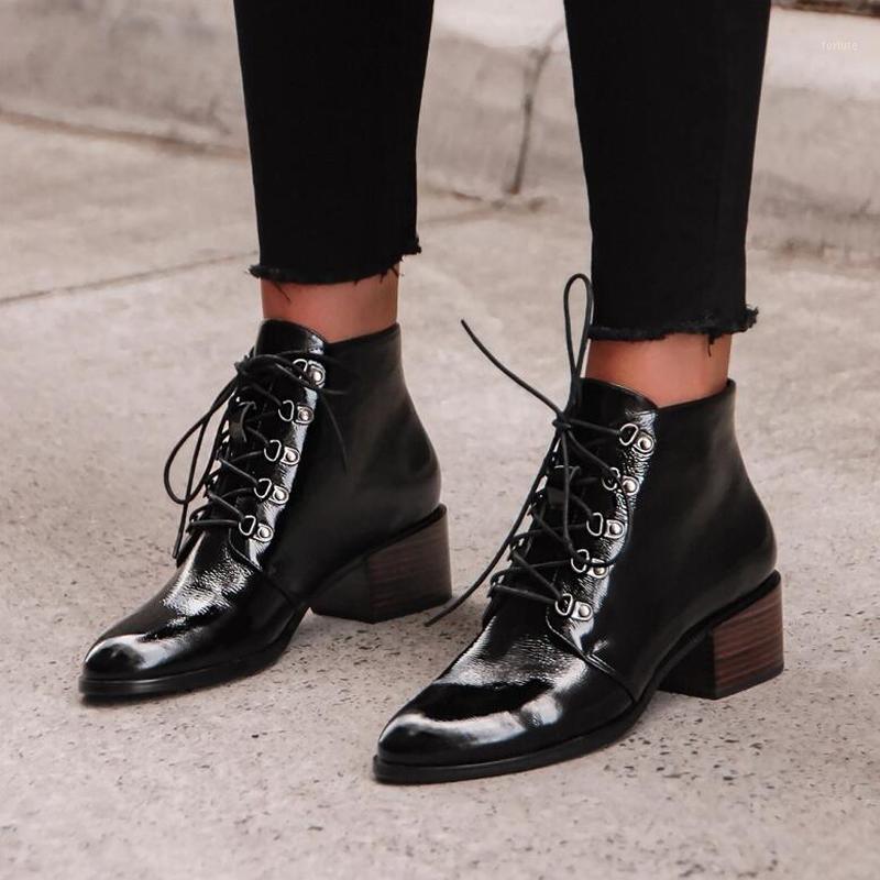 

Women ankle boots high heels autumn pumps shoes plus size gladiator pointed toe booties woman mujer zapatos mujer invierno D15211, Black