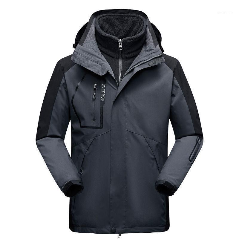 

Men Winter 3in1 -5XL Outdoor Jackets Waterproof Camping Hiking Climbing Ski Fish Fleece Hood Oversize Windbreaker Coat1, Men white