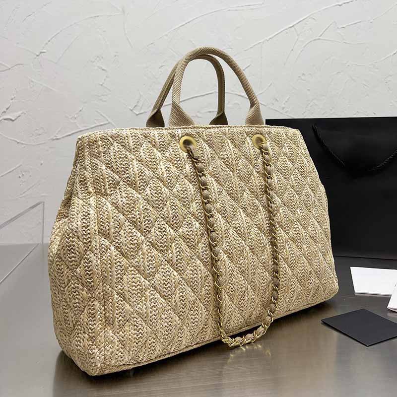 

Womens Classic Raffia Straw Beach Shopping Bag Ladies Multi-color Straw Crossbody Bags Luxury Designer Handbags Large Capacity Chain Shoulder Handbags 37x29cm