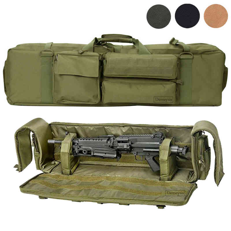

Tactical Gun Bag for M249 Military Army Airsoft Rifle Carrying Case CS Hunting Shooting Paintball with Portable Shoulder Strap W220225, Green