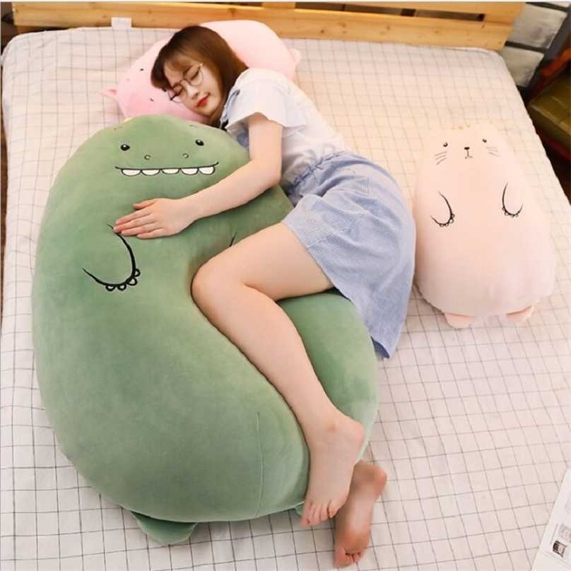 

50 cm Dinosaur toys cute pig doll girls bed holding a sleeping long pillow cushion 220125