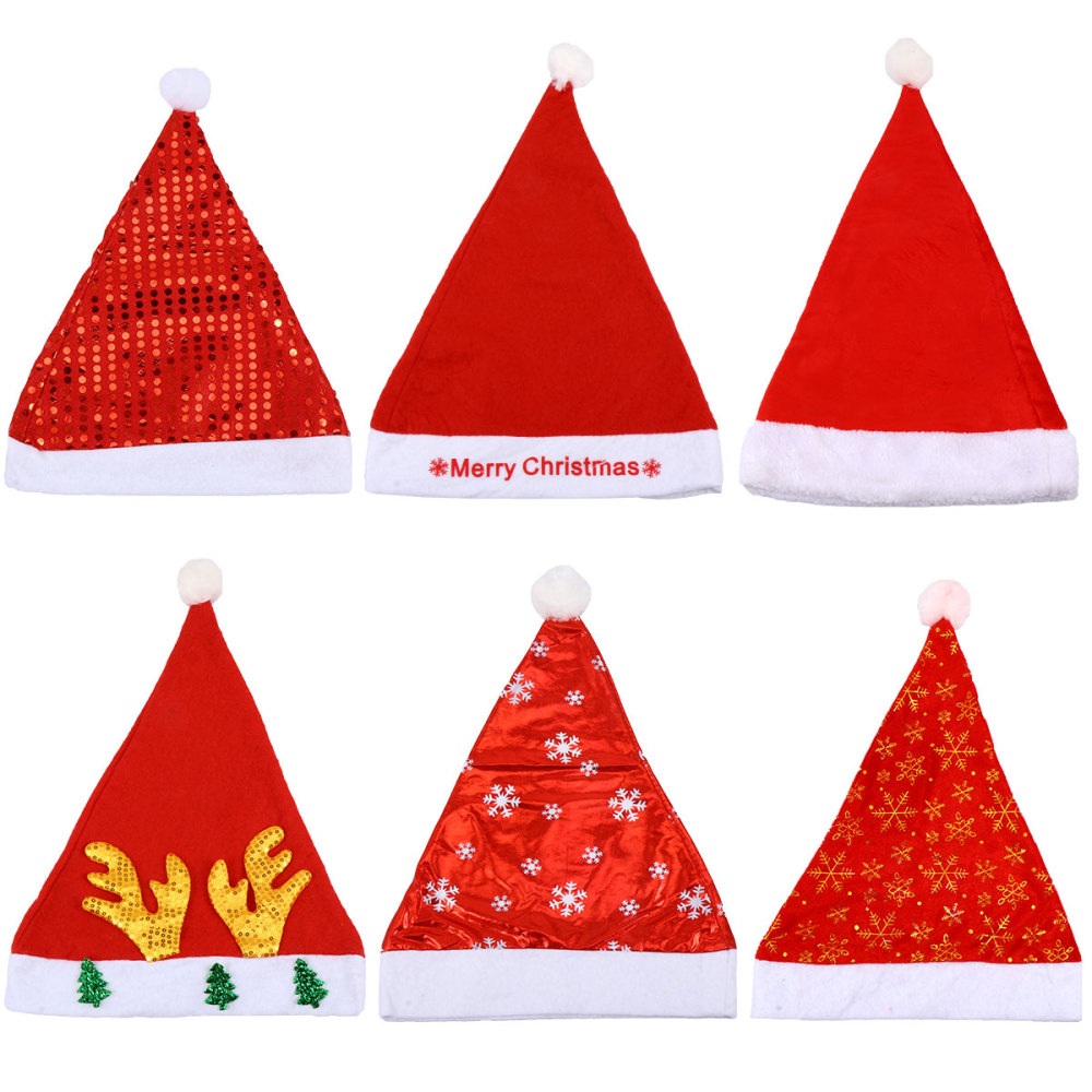 

6pcs Christmas Party Hat Attractive Christmas Cap Party Supplies (Random Style
