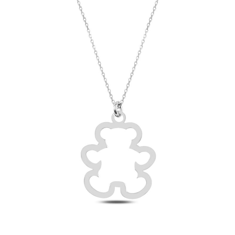 

Silver 925 Sterling Teddy Bear Simple Necklace