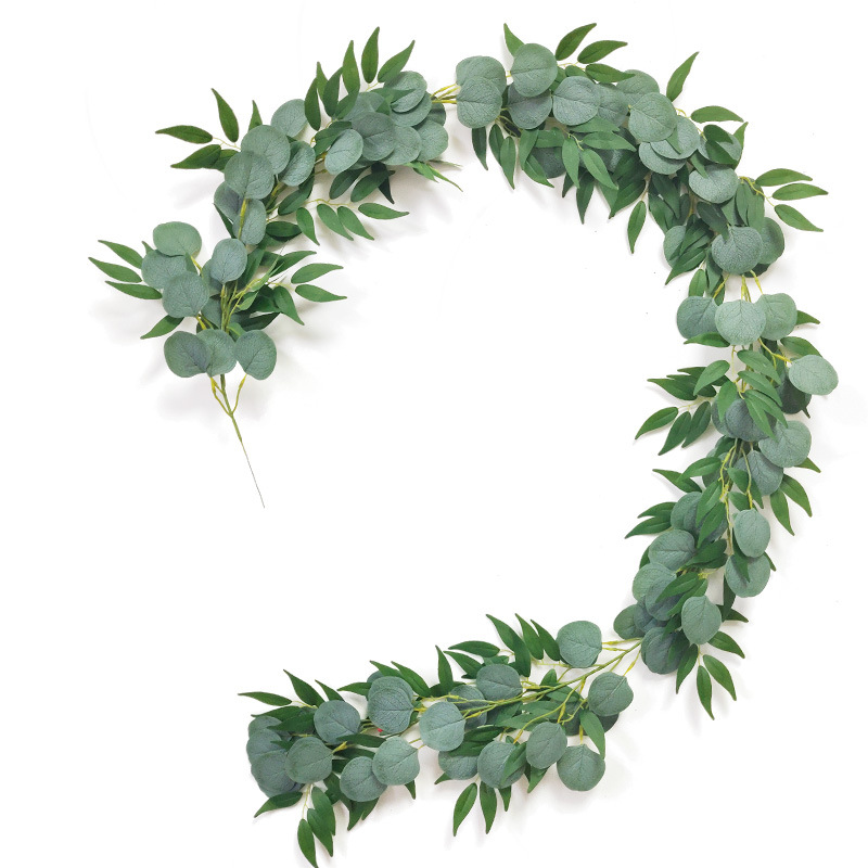 

Artificial Eucalyptus Garland with Willow Leaves 6.5 Feet Fake Greenery Vines Ivy Wedding Home Decoration JK2101XB