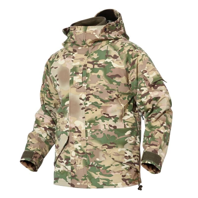 

Outdoor Army Green camouflage jacket thickened autumn winter windproof warm tactical hiking windbreaker jacket hunting clothes, Black