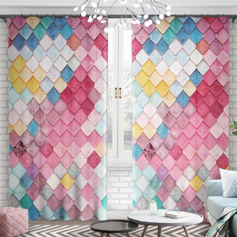 

Fashion Curtains for Living Room Pink Princess Girl Curtain for Bedroom Tulle Sheer New Design Plaid Home Decor, Tulle style a