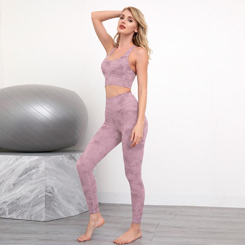 

Tracksuit Women Yoga Set Crop Top Sport Bra Leggings For Fitness Running Suit Gym Clothes Workout Sportswear High Waist Pants1, 2pcs set lgray
