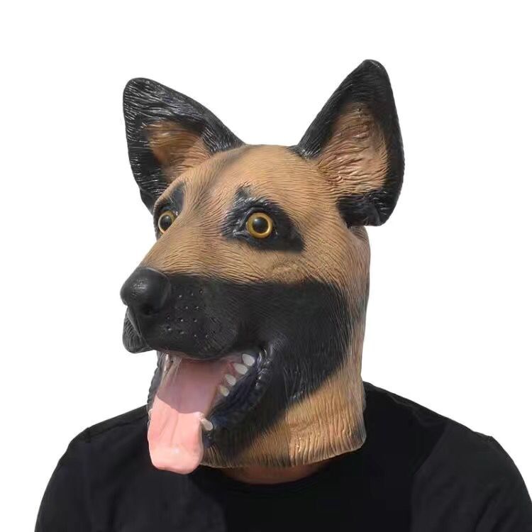 

Halloween dog head mask Horse head headgear Horrific animal retaining cap