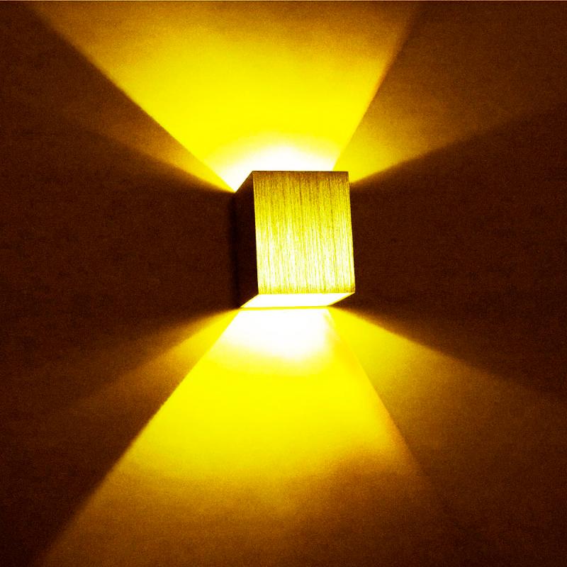 

LED Wall Lamp 3W Modern Aluminum AC85-265V Square Wall Lamp For decoration corridor Bedroom KTV Background Light DA