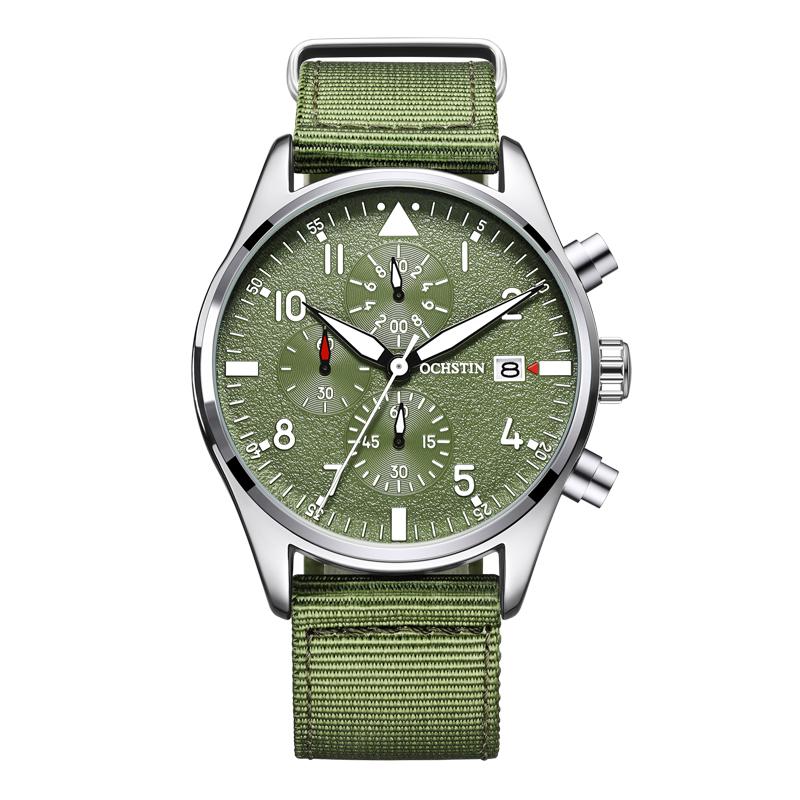 

Wristwatches Fashion Mens Watches OCHSTIN Top Brand Chronograph Waterproof Sport Automatic Date Quartz Watch For Men Relogio Masculinono, Slivery;brown