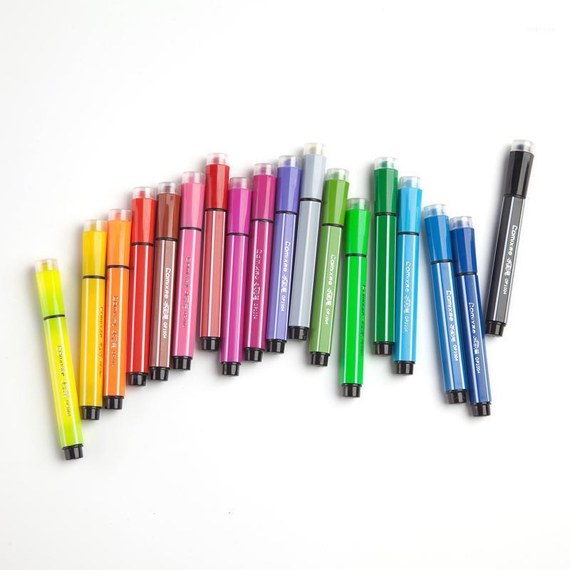 

Comix Watercolor Fabric Markers Set 18/24 Colors with Cute Stamps for Drawing Painting Calligraphy art Kids gift1