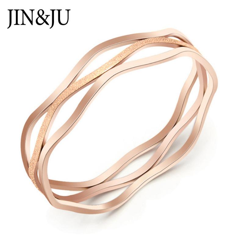 

JIN&JU Luxury Stainless Steel Bangles Bracelets for Women With Charms Birthday Gift for Girfriend Mom Hot Fashion Jewellery