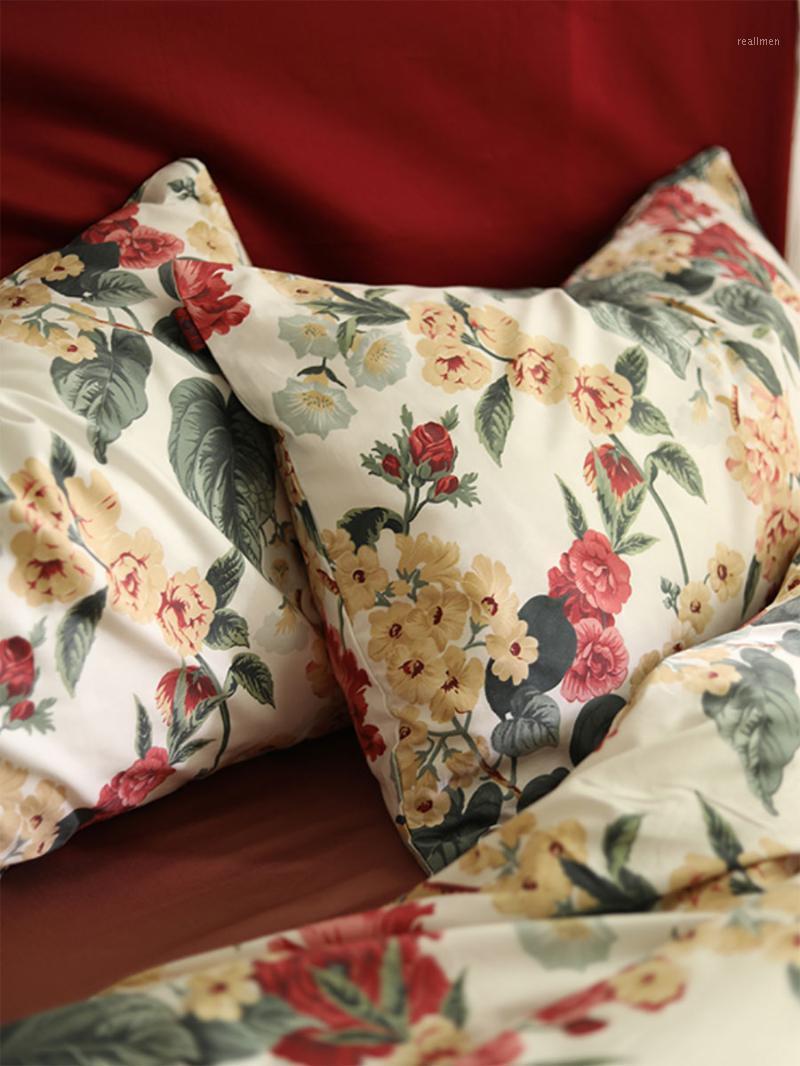 

SWEET pastoral flower bedding set girl,cotton  full queen king single double home textile bed sheet pillow case duvet cover1, Picture color