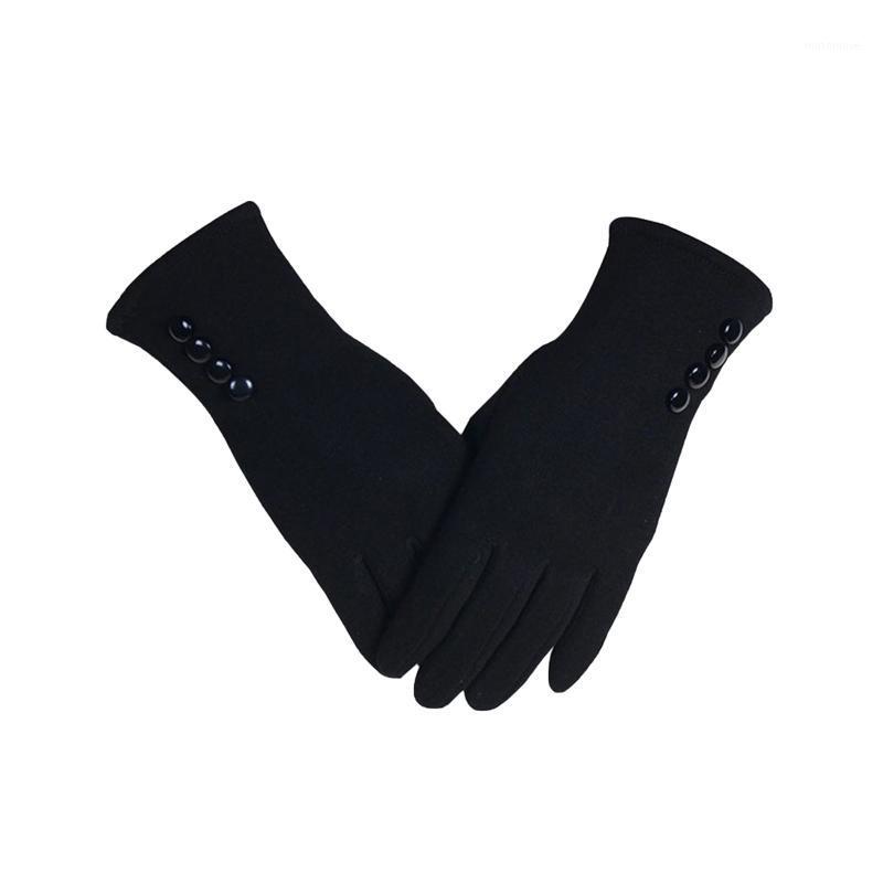 

Winter Fashion Women's Thick Warm Gary Deerskin Velvet Touches Screen Gloves Outdoor Windproof Warm Accessories1