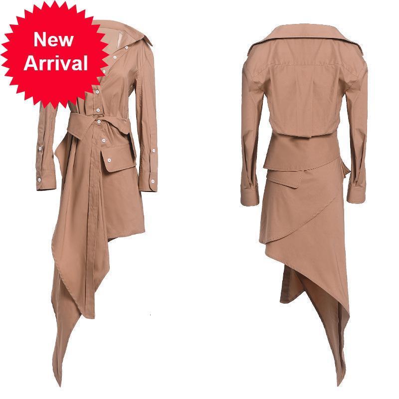 

New Female 2021 Runway Design Party Irregular Winter Single-breasted Lapel Fashion Sexy Dress Midi Clothes BVRO, Blue