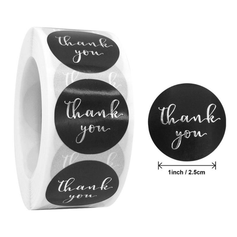 

500pcs Thank You Stickers Gold Silver Foil Seal Label for Small Shop Wedding Gift Package Envelope Stationery Sticker