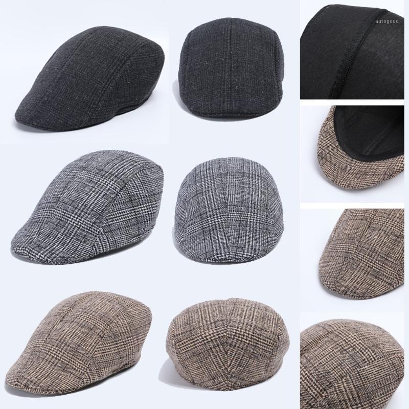 

Men Women Houndstooth Retro Hats Casul Breathable Winter Warm Comfort Beret#p31