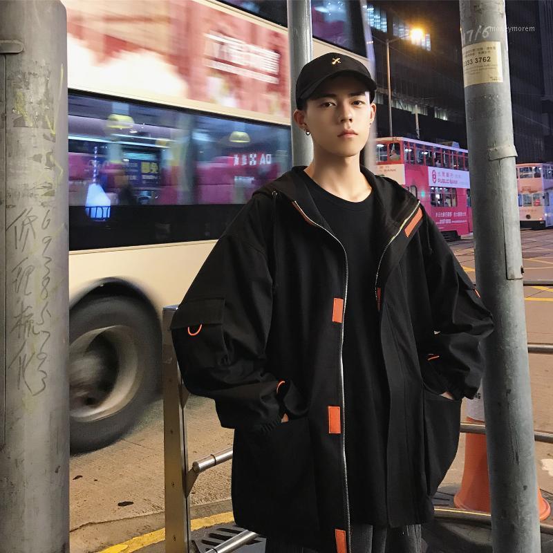 

2020 Autumn Cargo Mens Coats and Jackets Korea Style Clothes Blue Black Streetwear Men Jacket1
