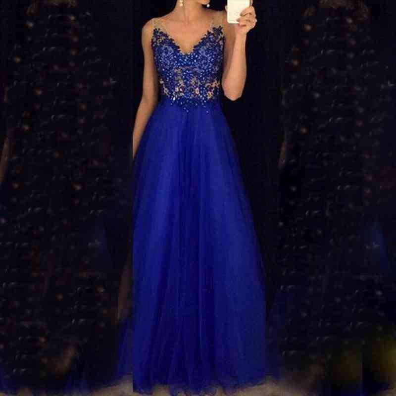 

Formal Womens Mesh Long Wedding Evening Ball Gown Party Dress, Black;gray