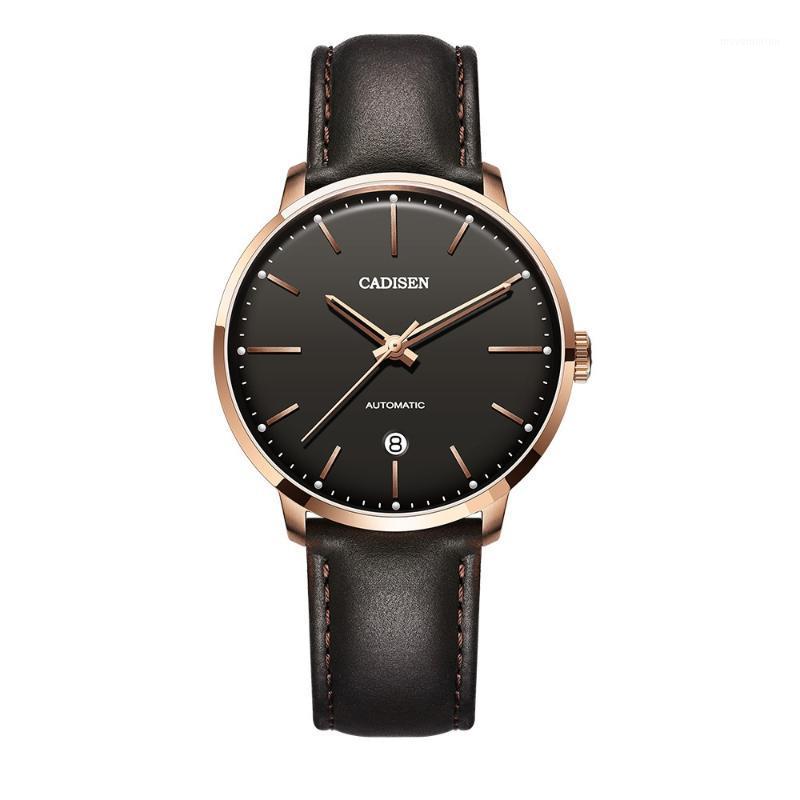 

CADISEN Men Watches Automatic Mechanical Watch MIYOTA 8215 Clock Leather Casual Business Retro Wristwatch Relojes Hombre 20201, Svwt