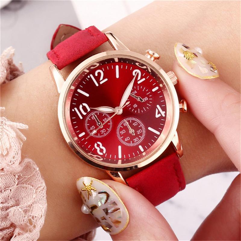 

Wristwatches Fashion Women Watch Luminous Hands Digital Scale Dial Quartz Ladies Leather Bracelet Femme Dorado #L1, Black