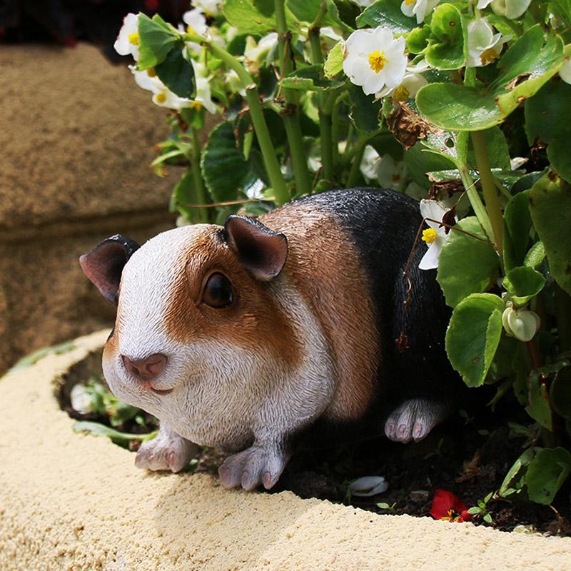 

Simulation animal guinea pig ornaments courtyard outdoor garden decoration cute cartoon model hamster desktop statue crafts