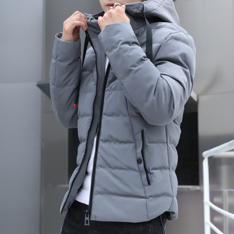 

Winter jackets for men Male Cotton Outwear Solid Plus Size Overcoat Zipper Streetwear Casual Windbreaker Jacket Men Hooded Coat, Black