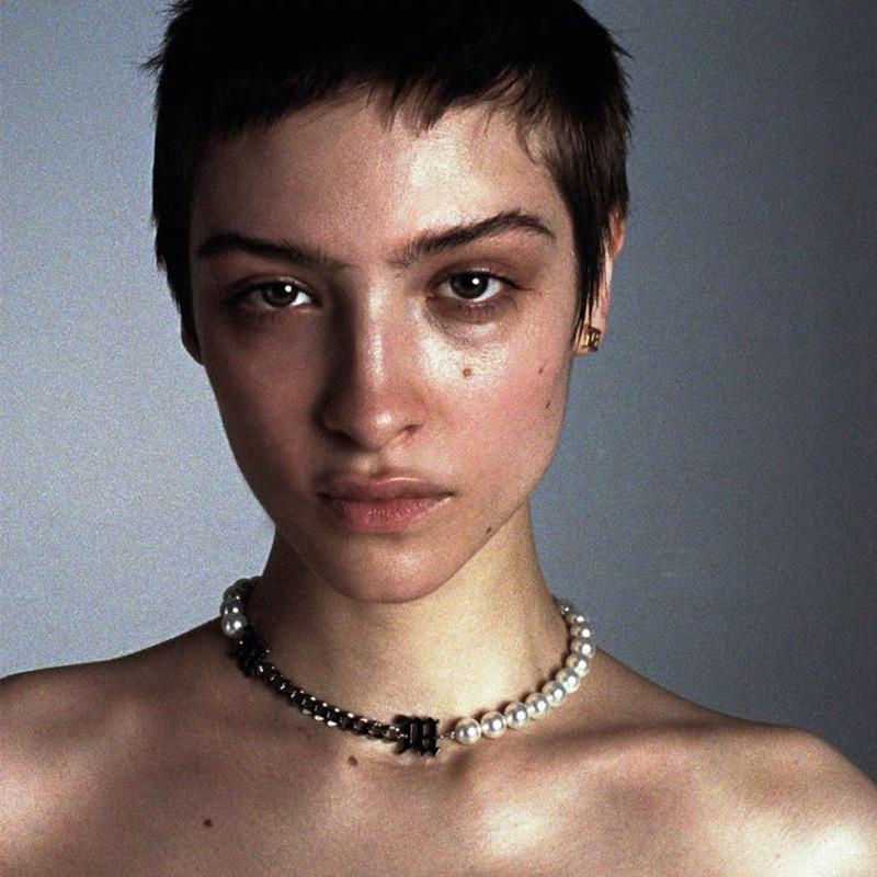 

MONMOIRA INS Trend Pearl Chokers Necklaces Women Brand Fashion Elastic Chain Necklaces Gothic Girls cwn0005-5