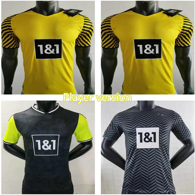 

player version 21 22 dortmund Limited Edition soccer jersey HAALAND REUS Borussia 110th 2021 2022 green football uniforms BELLINGHAM GJFZ, Black;yellow