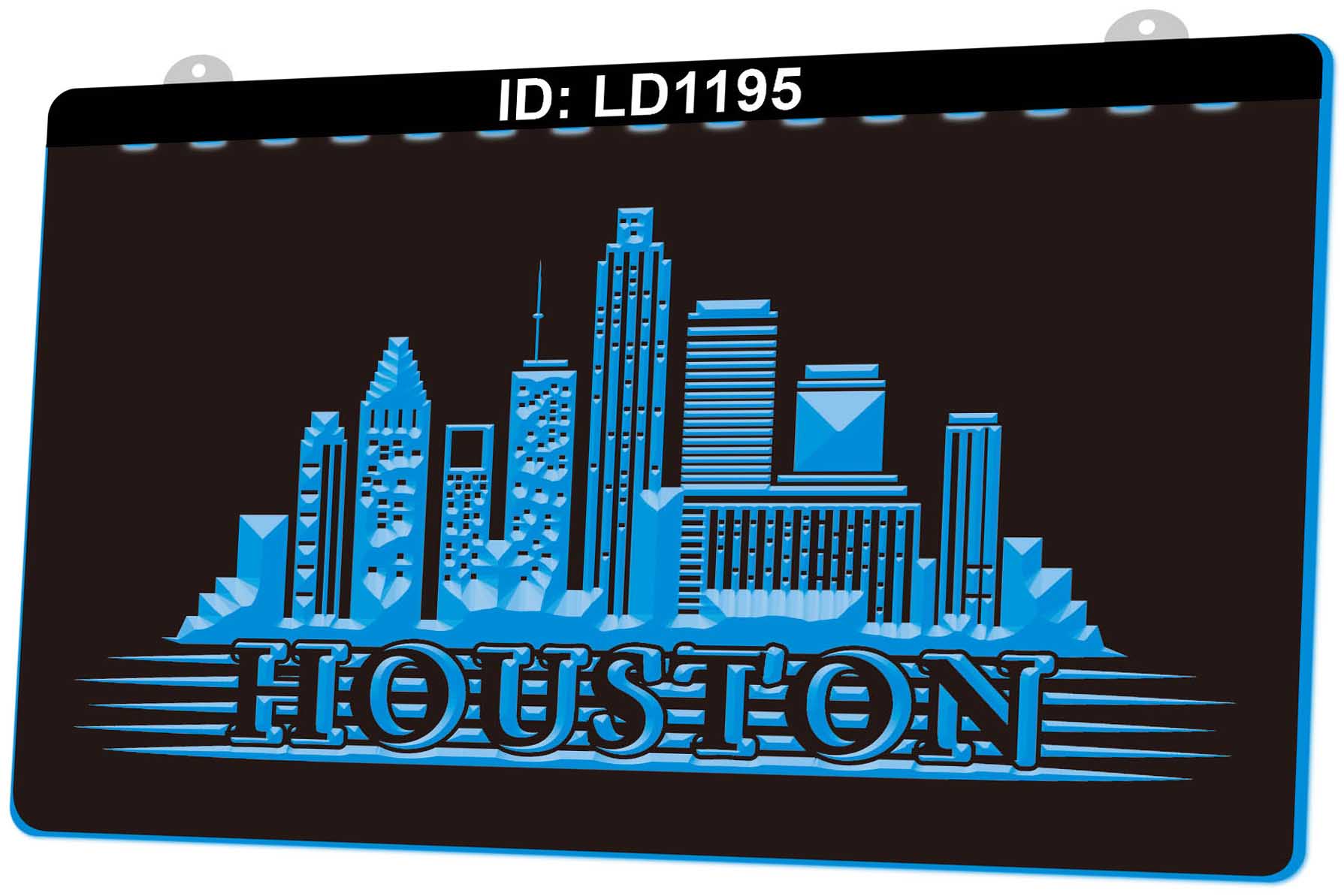 

LD1195 Houston Texas Skyline City Silhouette Light Sign 3D Engraving LED Wholesale Retail